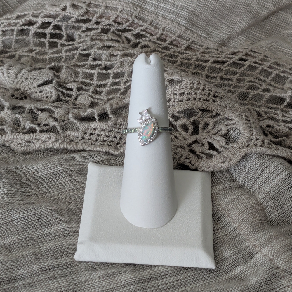 Elegant Silver Opal Ring